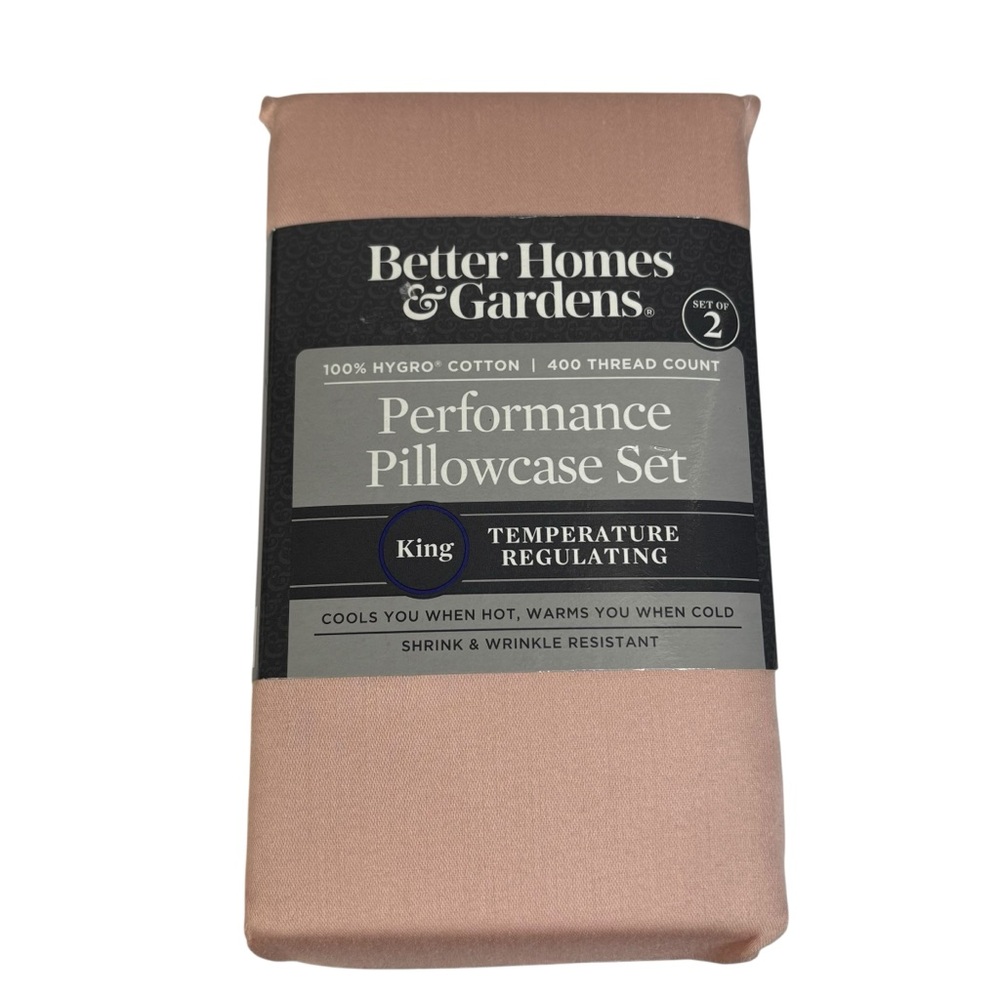 Better Homes & Gardens Blush King Performance Pillowcase Set 400 Thread Count